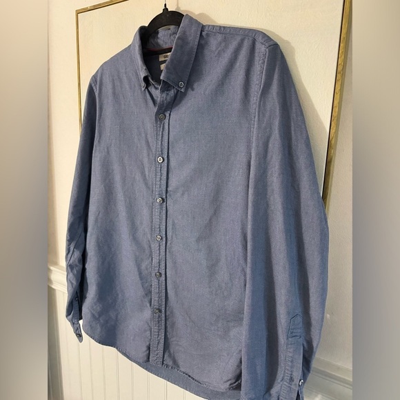 GOODTHREADS Men's Slim-Fit Long-Sleeve Oxford Indigo Chambray Button Up Size M - Picture 7 of 11